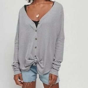 Urban Outfitters Out From Under Jojo Oversized Thermal Button Down Top